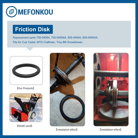 MEFONKOU drive-system assembly focusing on friction disk and bearings.