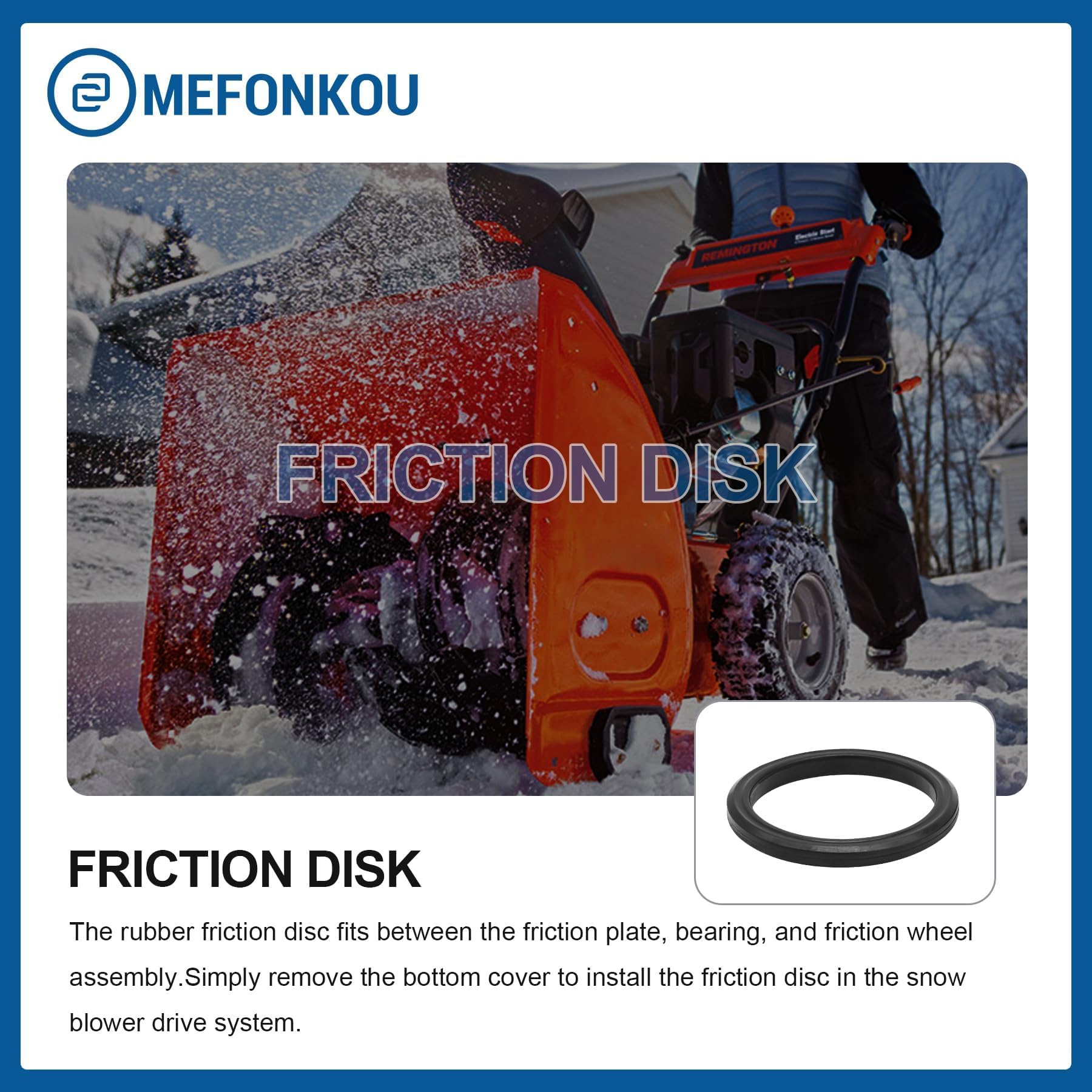MEFONKOU high-strength rubber disk close-up highlighting wear resistance.