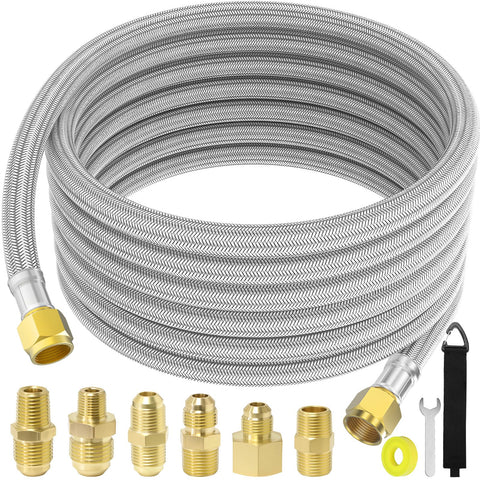 MEFUN 24ft propane hose extension for flexible outdoor grilling setups.