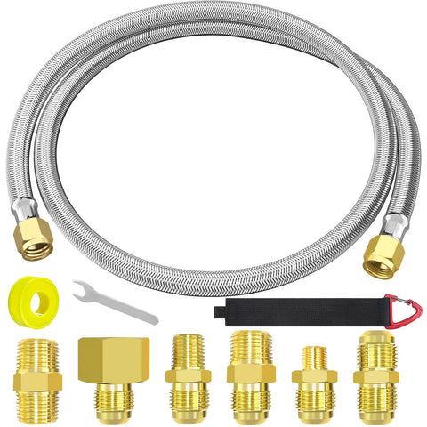MEFUN 6ft braided propane hose for flexible grilling setups