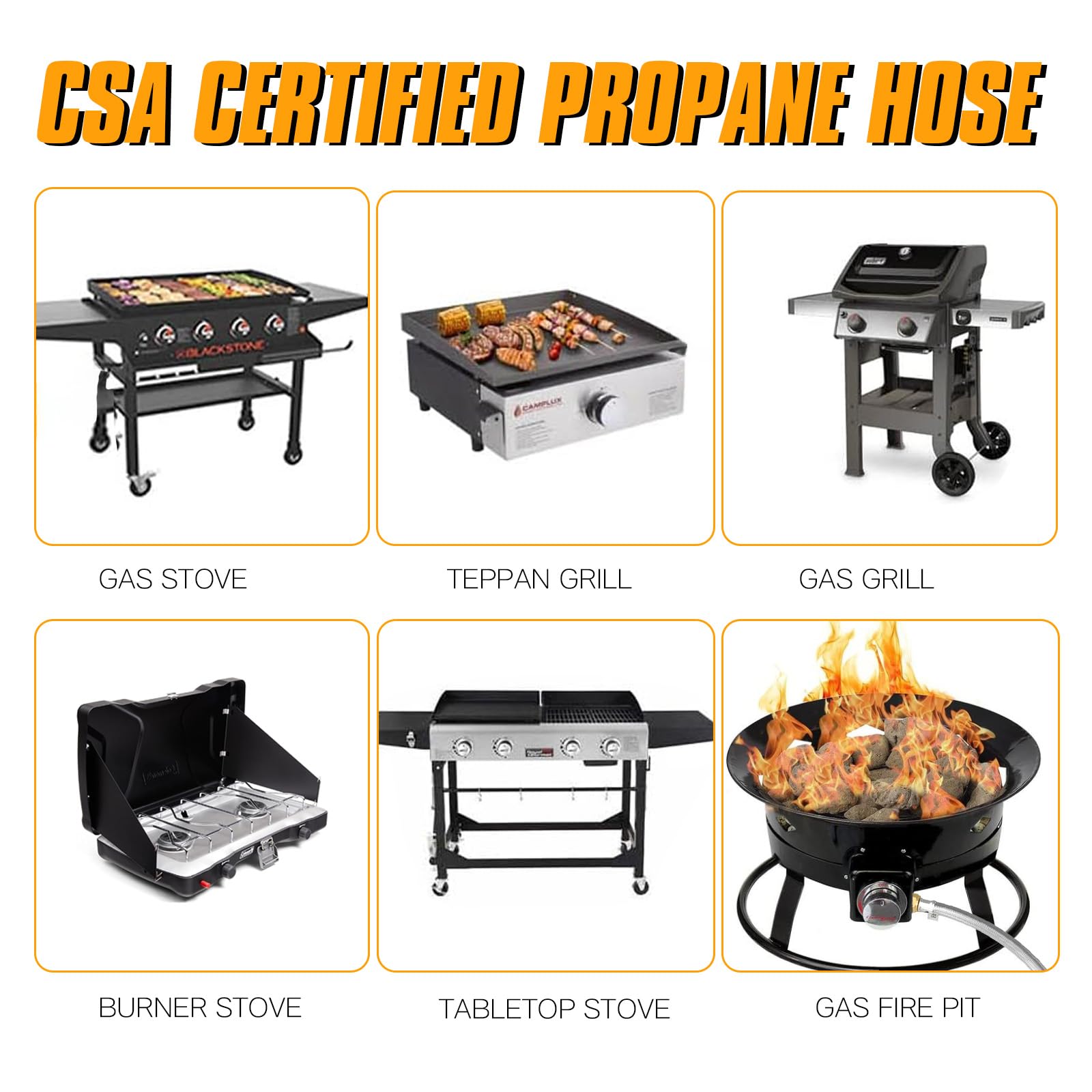 MEFUN CSA-certified propane hose for safe connections