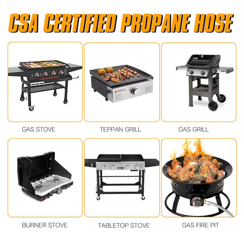 MEFUN CSA-certified propane hose for safe connections