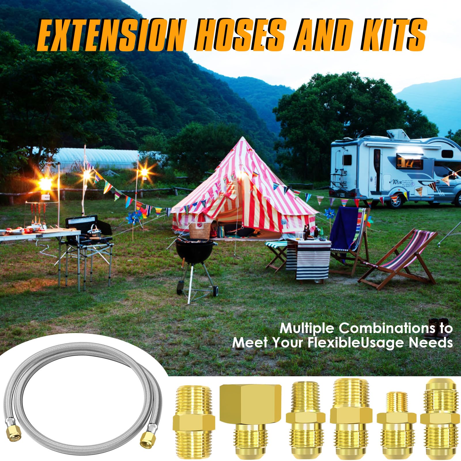 MEFUN hose compatible with RVs, grills, and fire pits