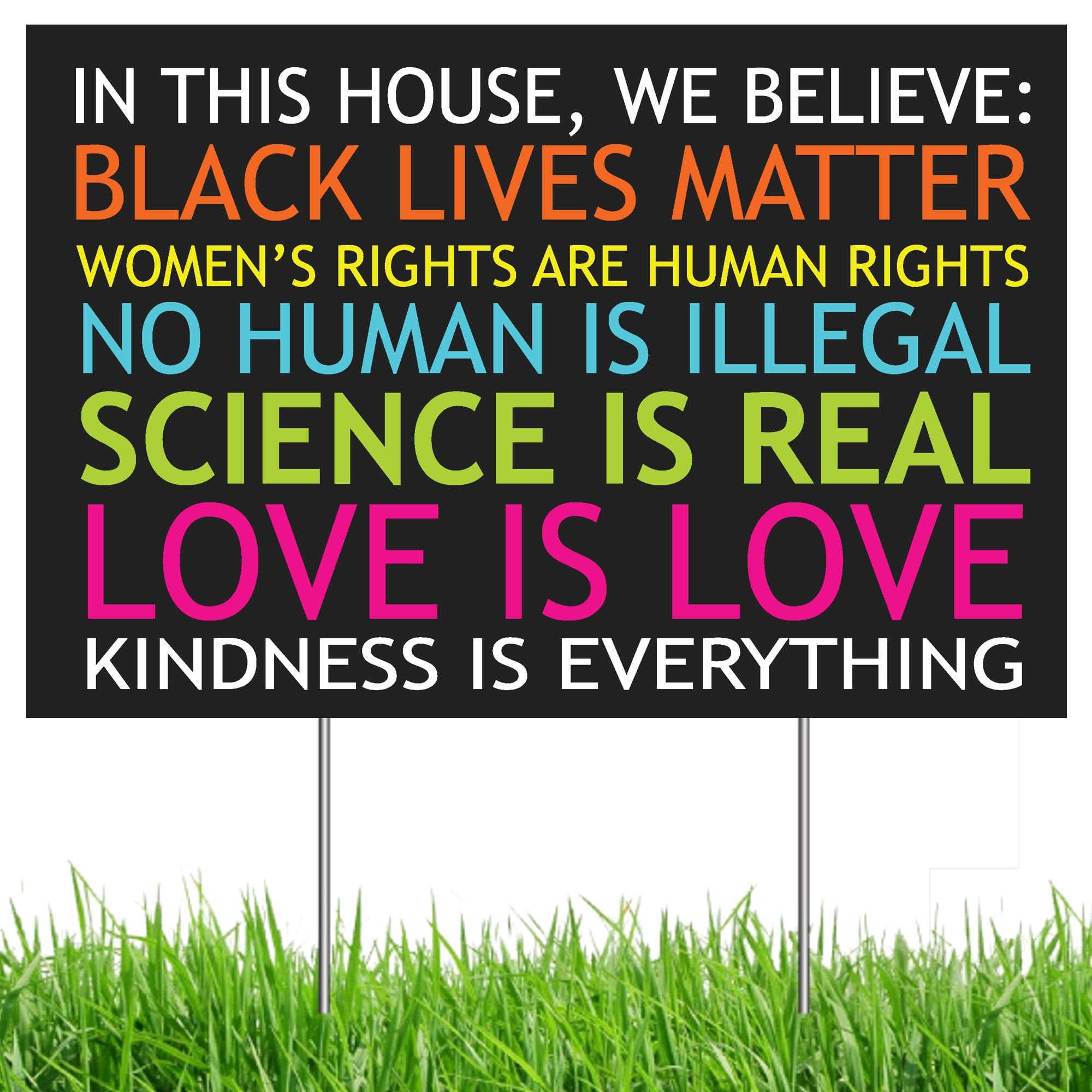 MEGA FORMAT BLM yard sign, double-sided for high visibility in front yards.