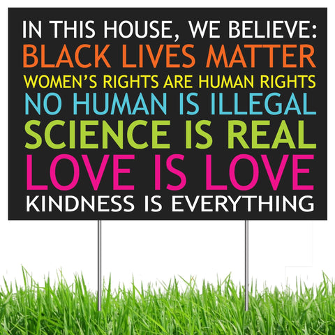 MEGA FORMAT BLM yard sign, double-sided for high visibility in front yards.
