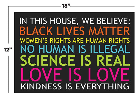 MEGA FORMAT love-is-love yard sign with bright colors for clear street readability.