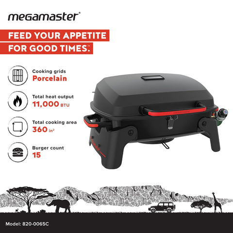 Megamaster grill lid with built-in thermometer for precise temperature monitoring.