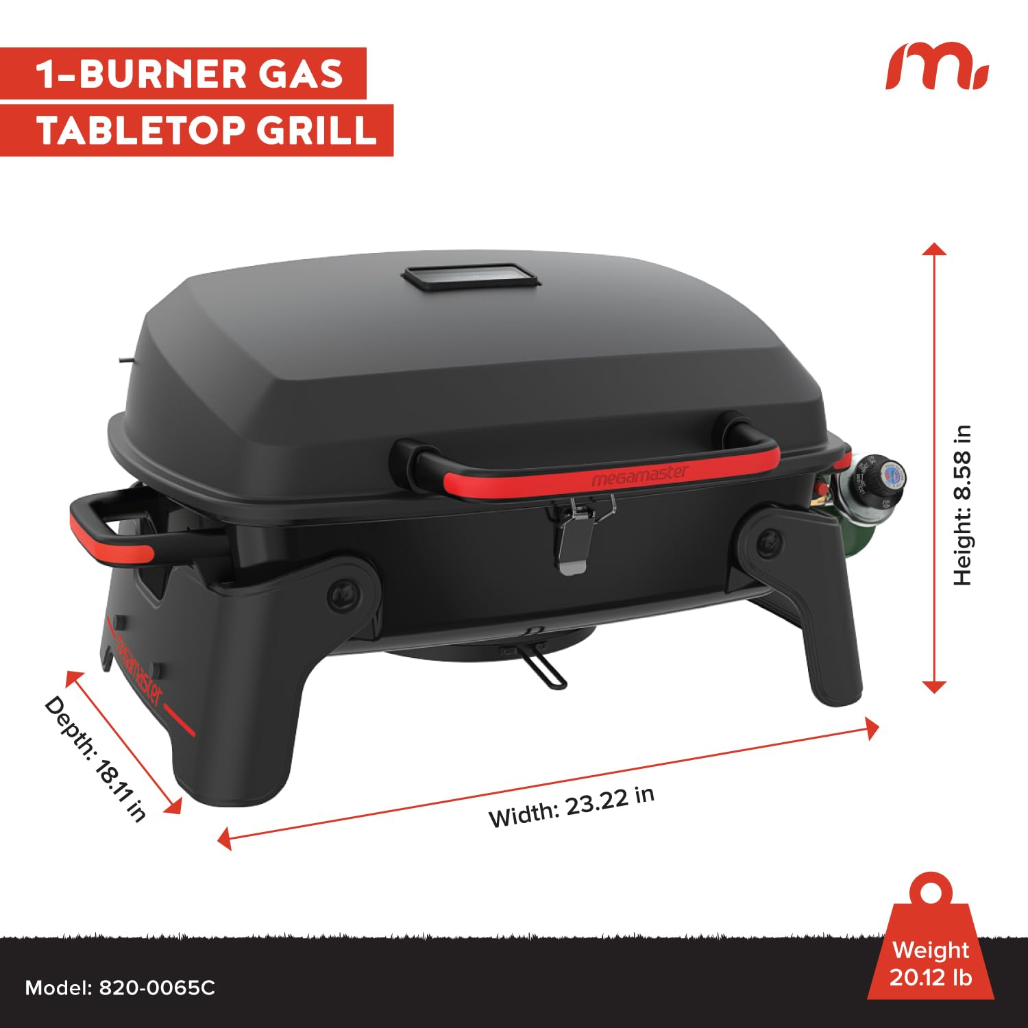 Megamaster compact propane grill is ideal for camping.