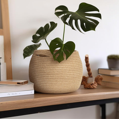 MEGASKET plant basket doubles as planter cover to elevate greenery.