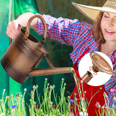 Megawodar embossed copper design adds vintage charm to watering tasks