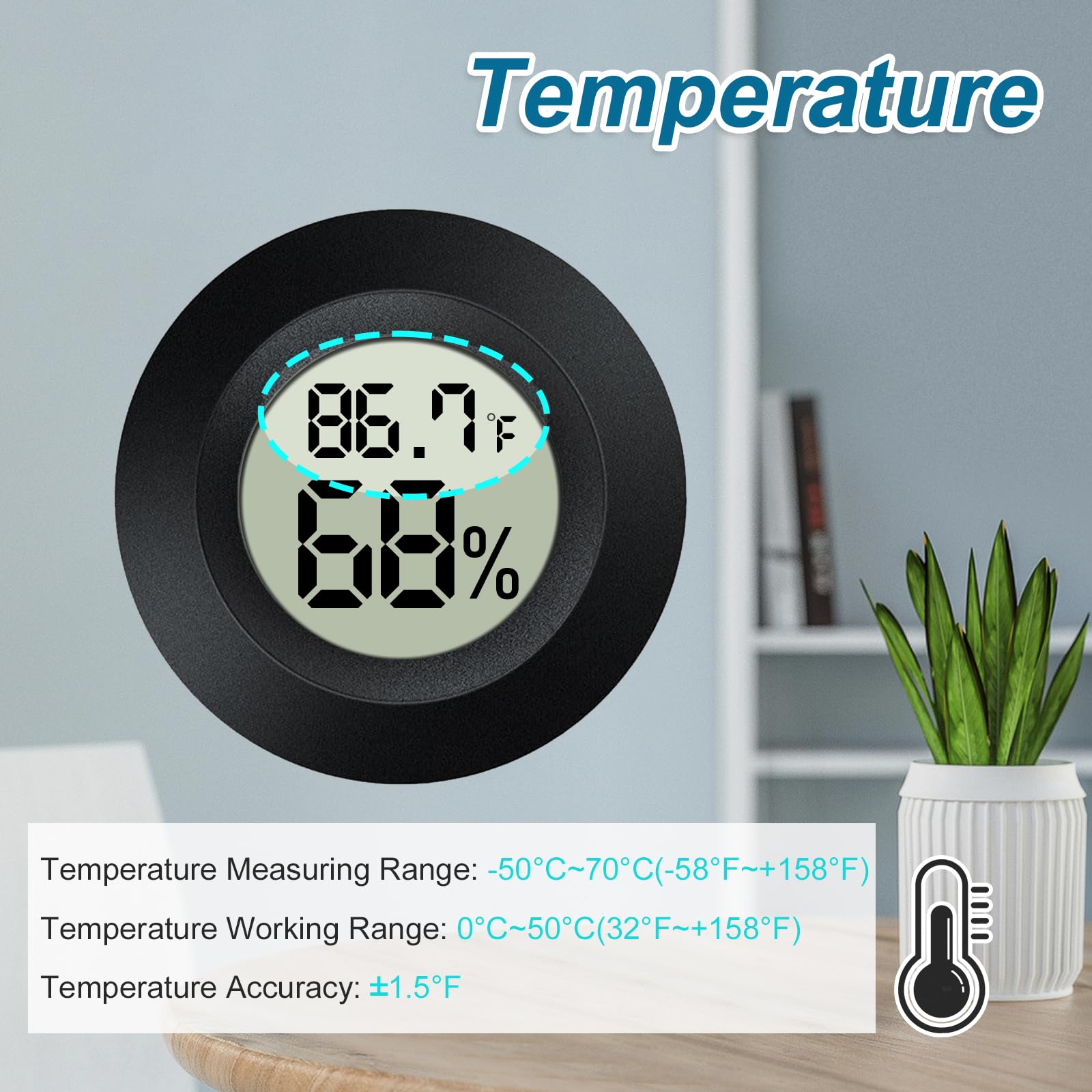 Compact, portable sensor ideal for greenhouse or terrarium monitoring.