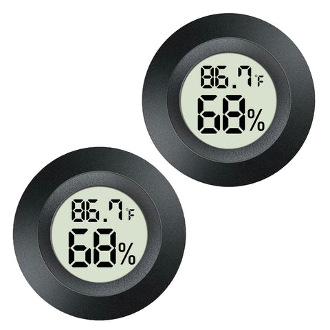 MEGGSI mini digital hygrometer shows indoor-outdoor readings with fast updates.