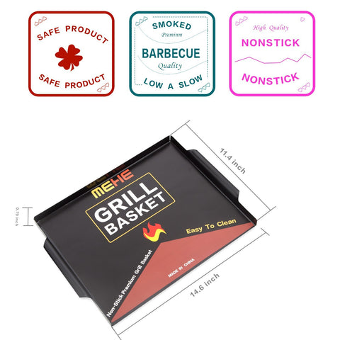 MEHE Grill basket easy clean after grilling, avoiding harsh scrubbing