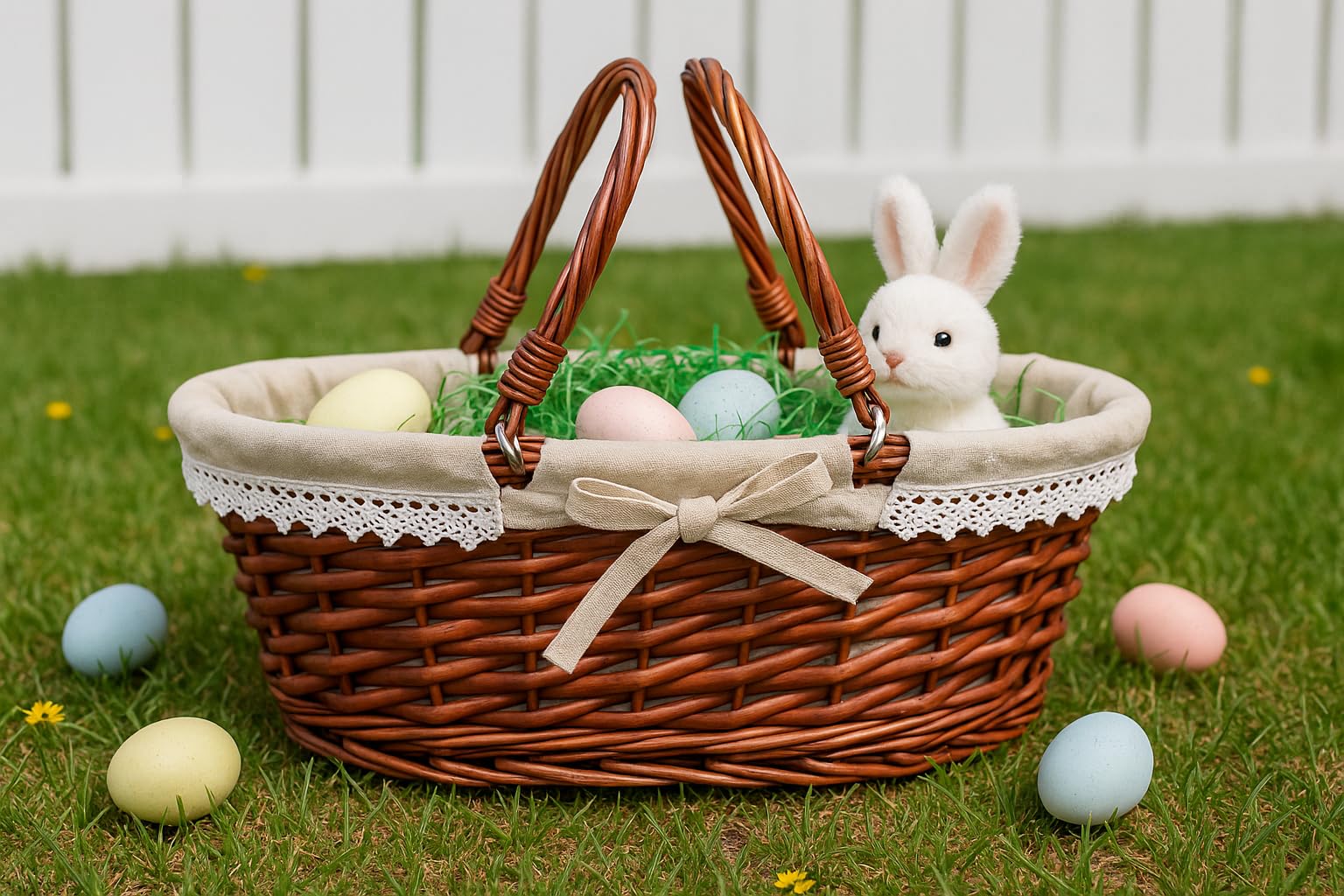 MEIEM Easter decor basket with natural tones.
