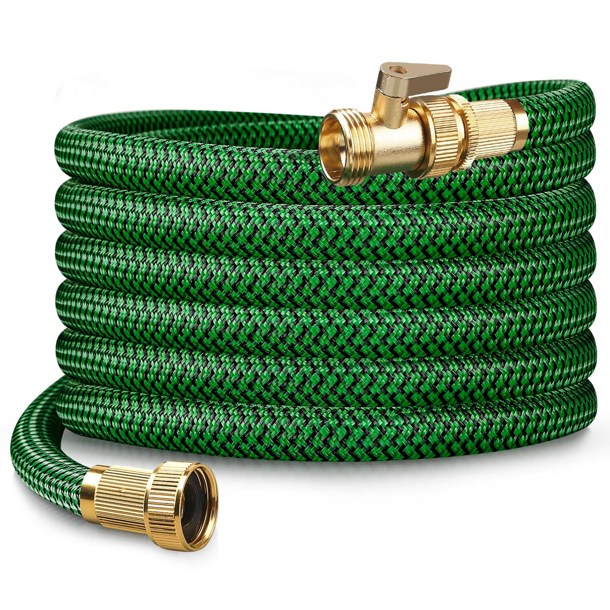 MEIIOFS 30ft heavy-duty garden hose in use for reliable watering