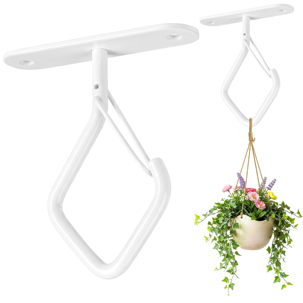 Meilidy ceiling plant hook with safety buckle for secure indoor and outdoor use