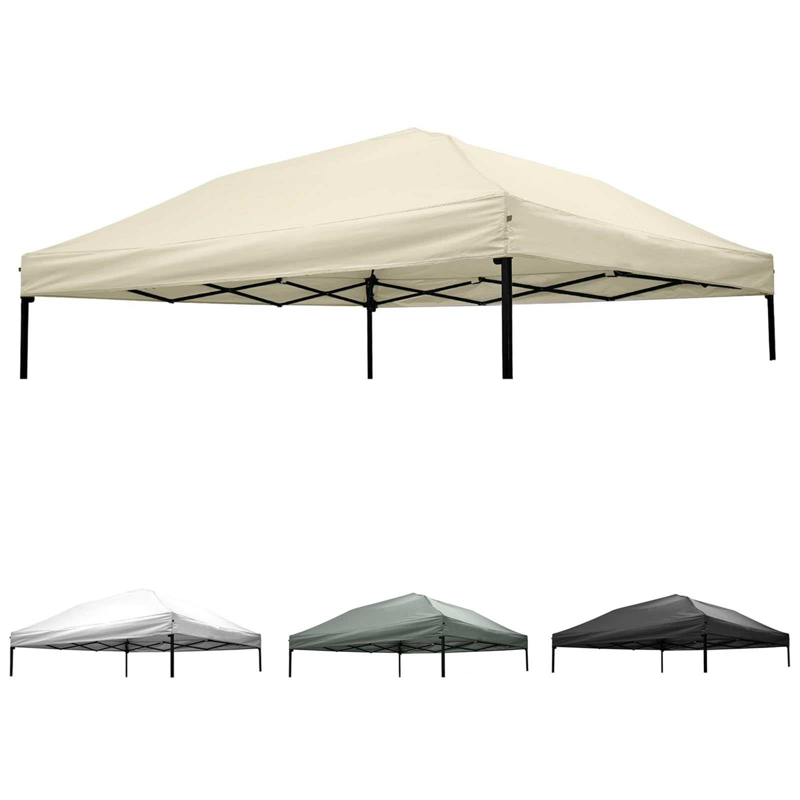 Mejreiik canopy top 118x118 beige provides durable shade replacement for 10x10 straight-leg frames.