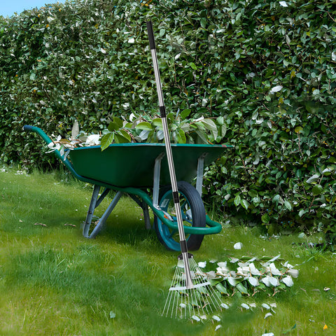 Mekeet includes extension poles and rake head for ready setup.