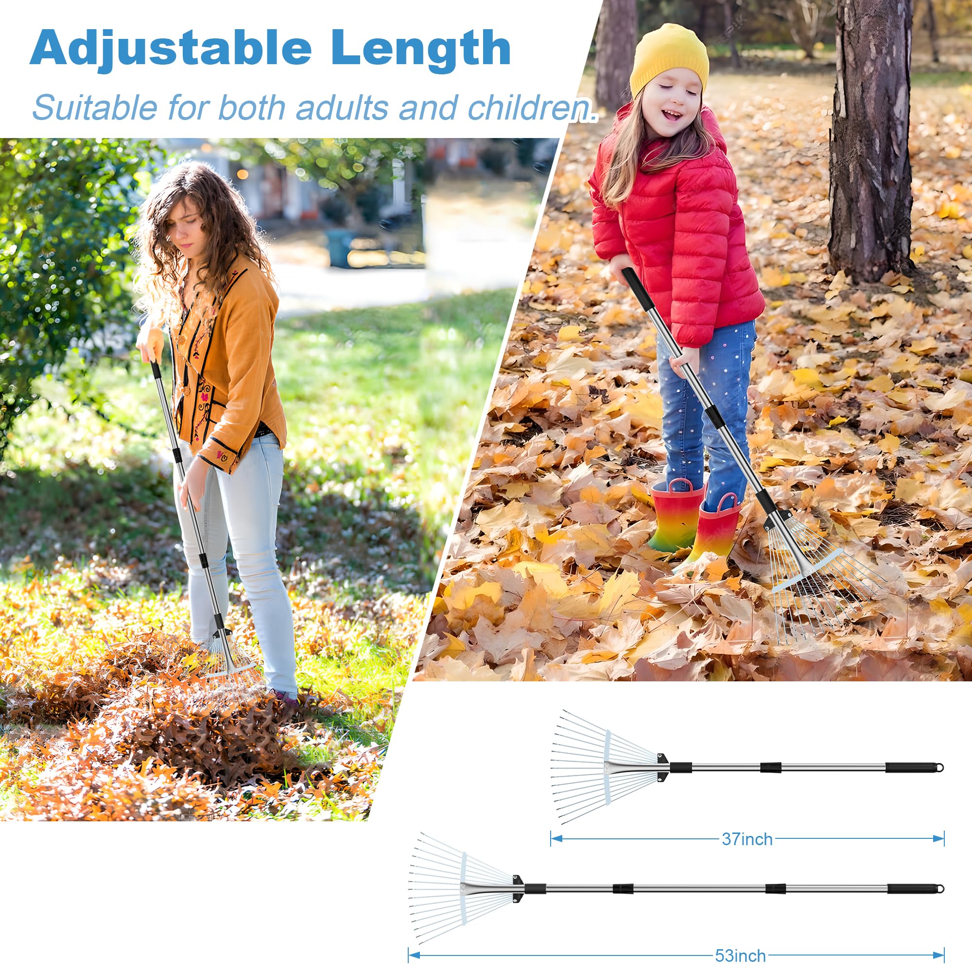 Mekeet 37-53 inch length allows comfortable reach during gardening.