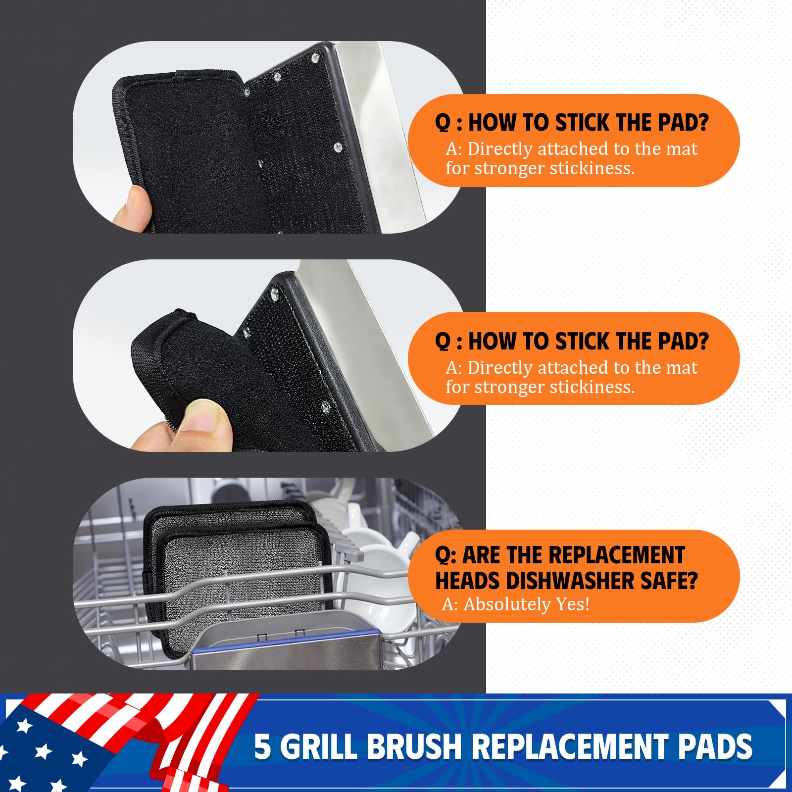 MEKER built-in grill scraper tackles tough grease between grates.