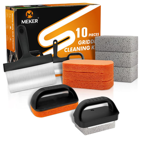 MEKER griddle cleaning kit front view for quick post-cook cleanup