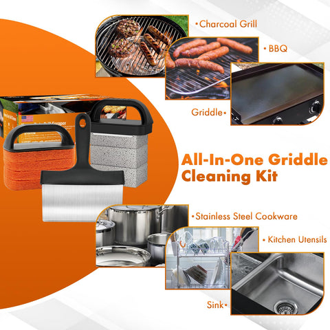 MEKER heavy-duty griddle scraper tackles tough grime with confidence