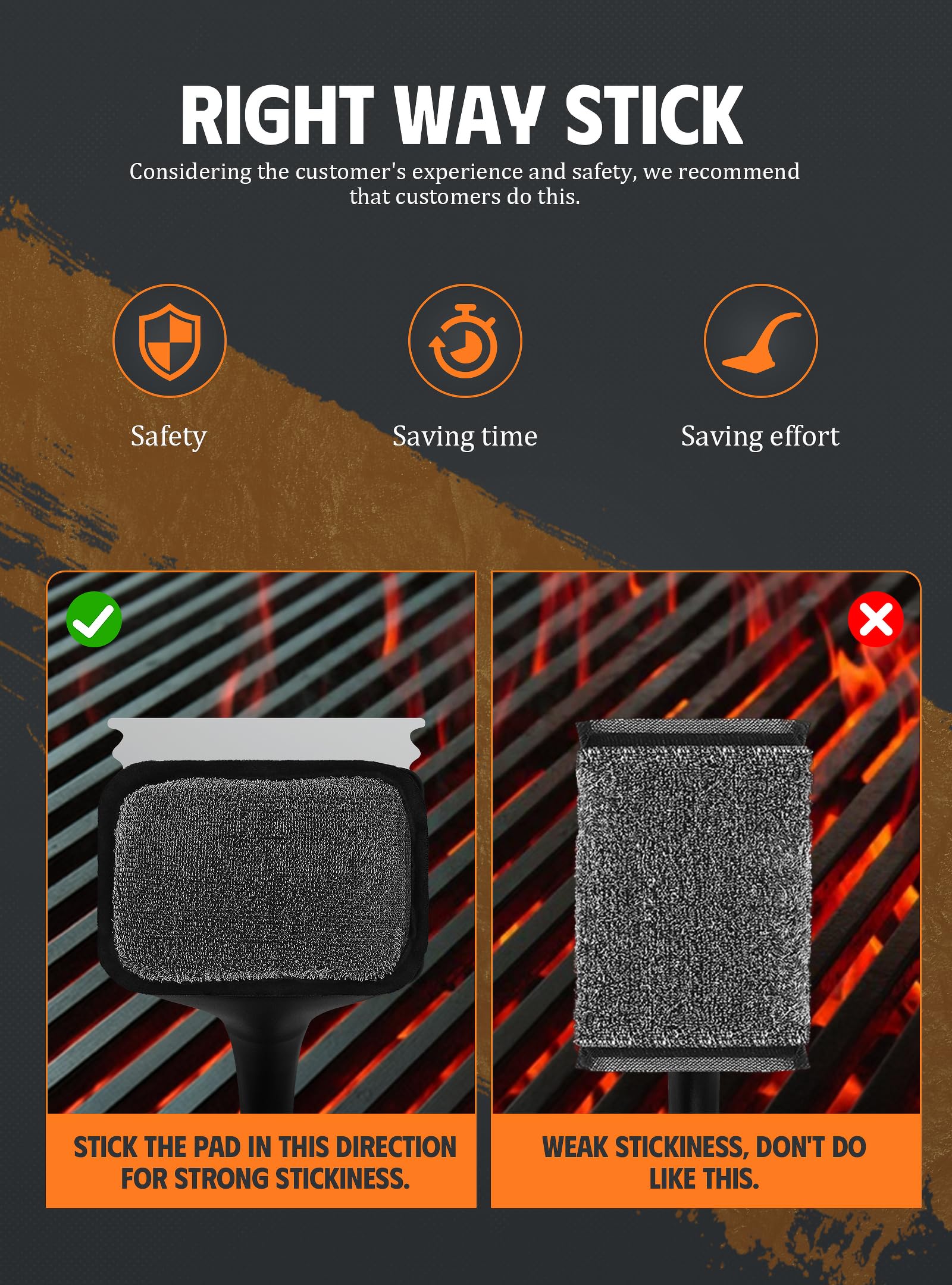 MEKER pad on grill demonstrates effortless, effective grime removal.