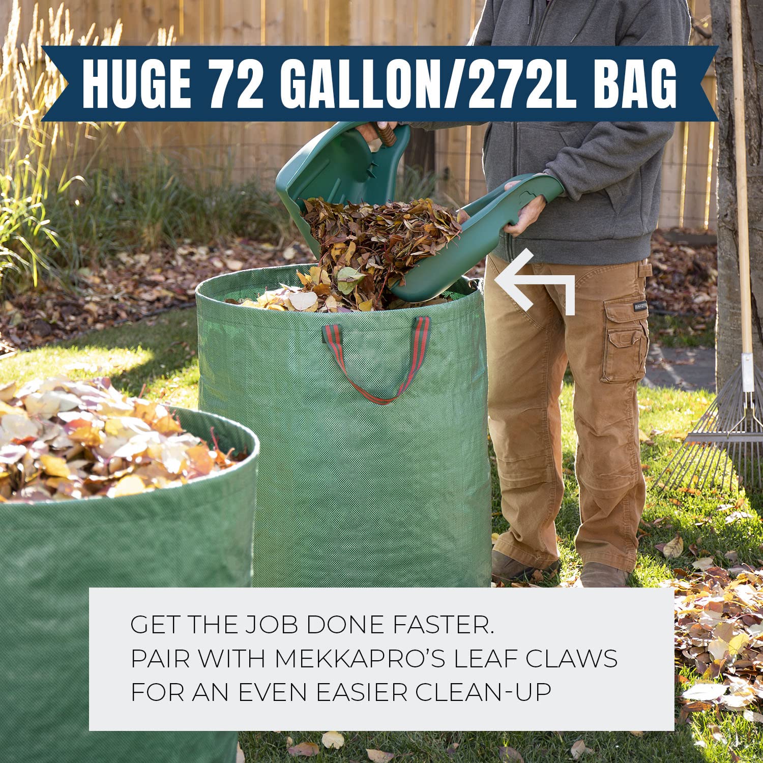 Three-pack MEKKAPRO Big Gulp bags stacked for storage