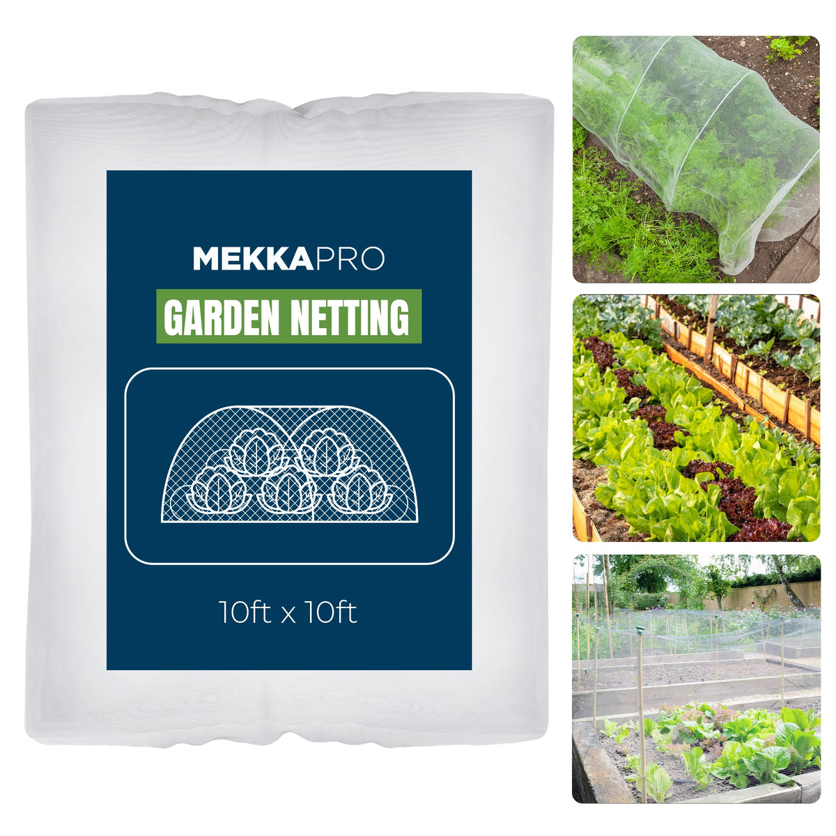 MEKKAPRO large garden netting protects crops from pests while letting sunlight pass.