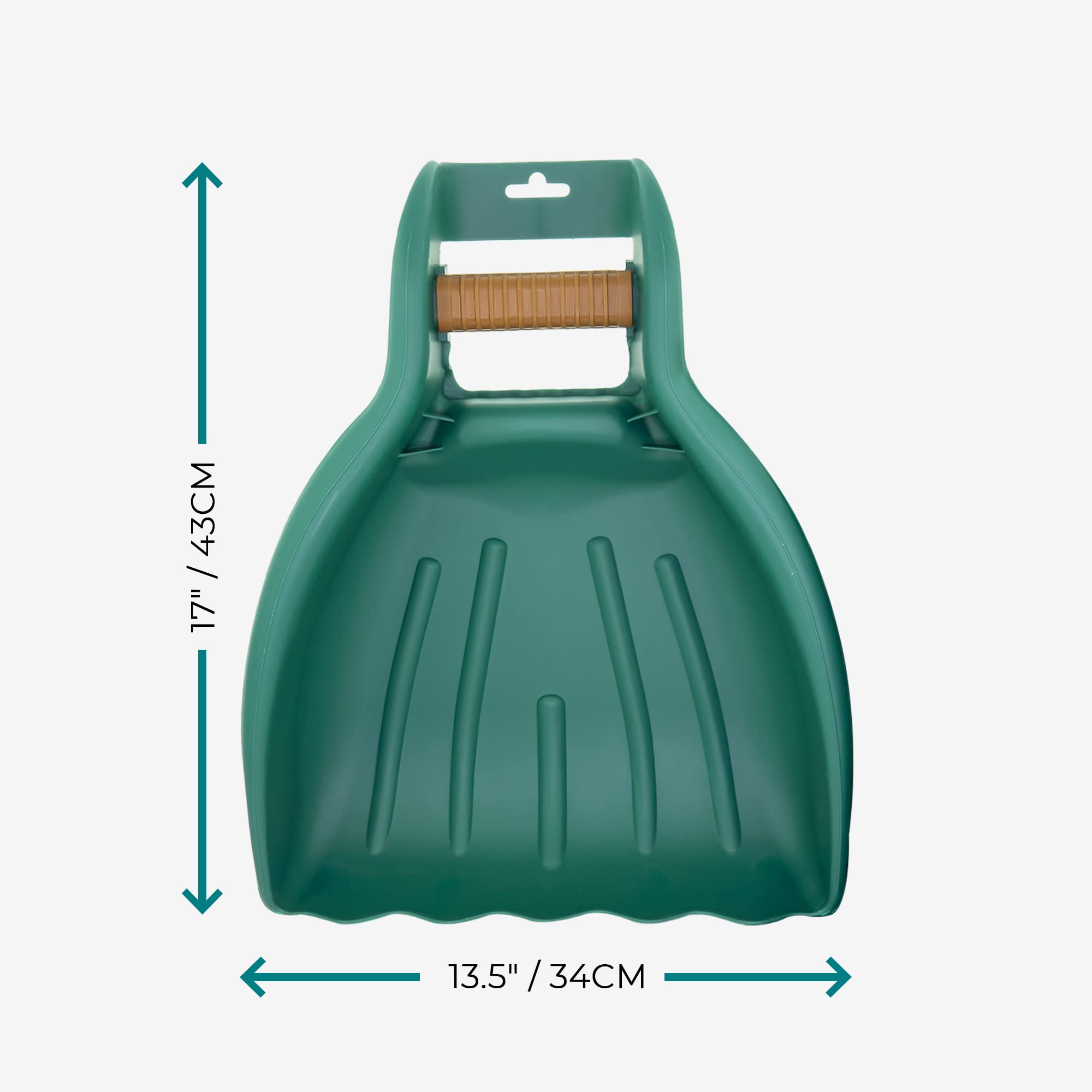 MEKKAPRO Leaf Scoops V2.0 stackable design for easy shed storage.