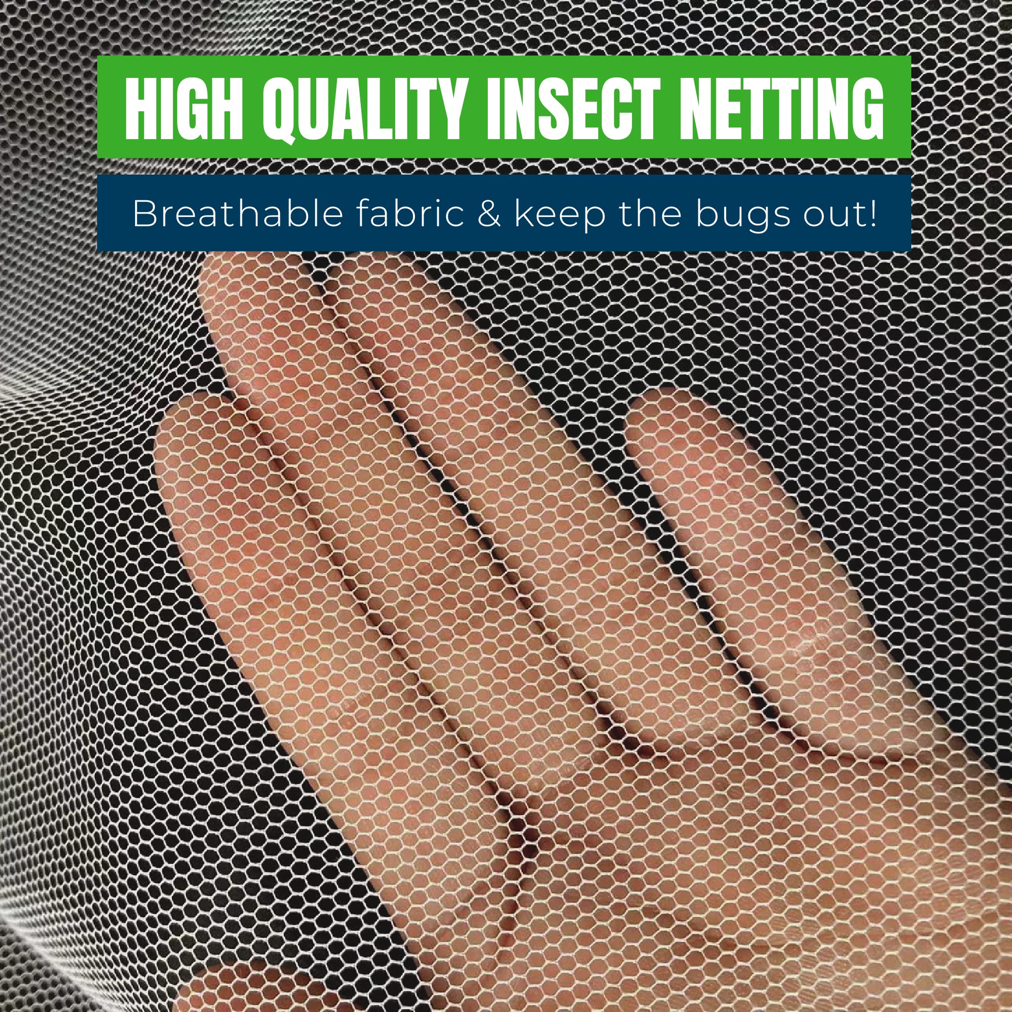 Folded MEKKAPRO fabric illustrates 100 square feet of coverage.