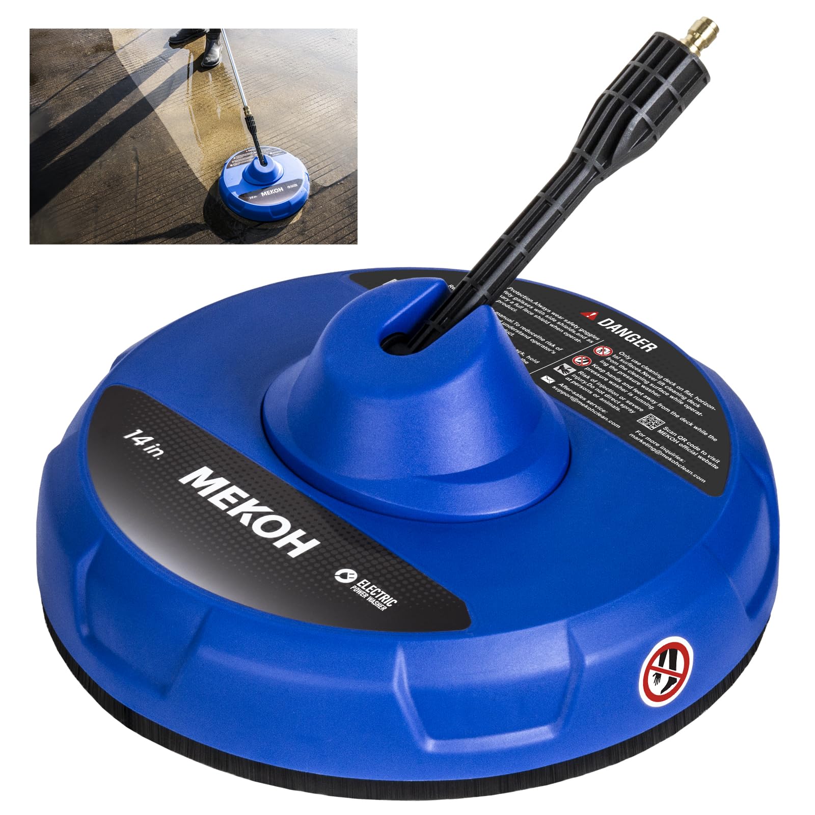 MEKOH 14-inch surface cleaner attachment for fast, streak-free driveway cleaning