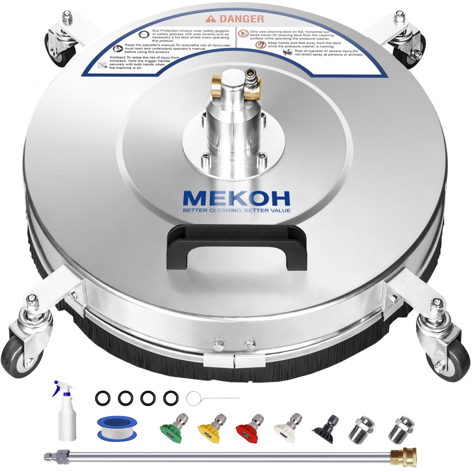 MEKOH 18-inch surface cleaner for driveways delivers streak-free cleaning and efficiency.