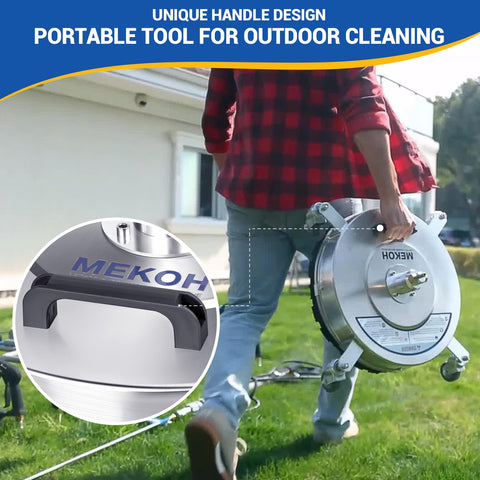 MEKOH anti-leak swivel prevents leaks during high-pressure cleaning.