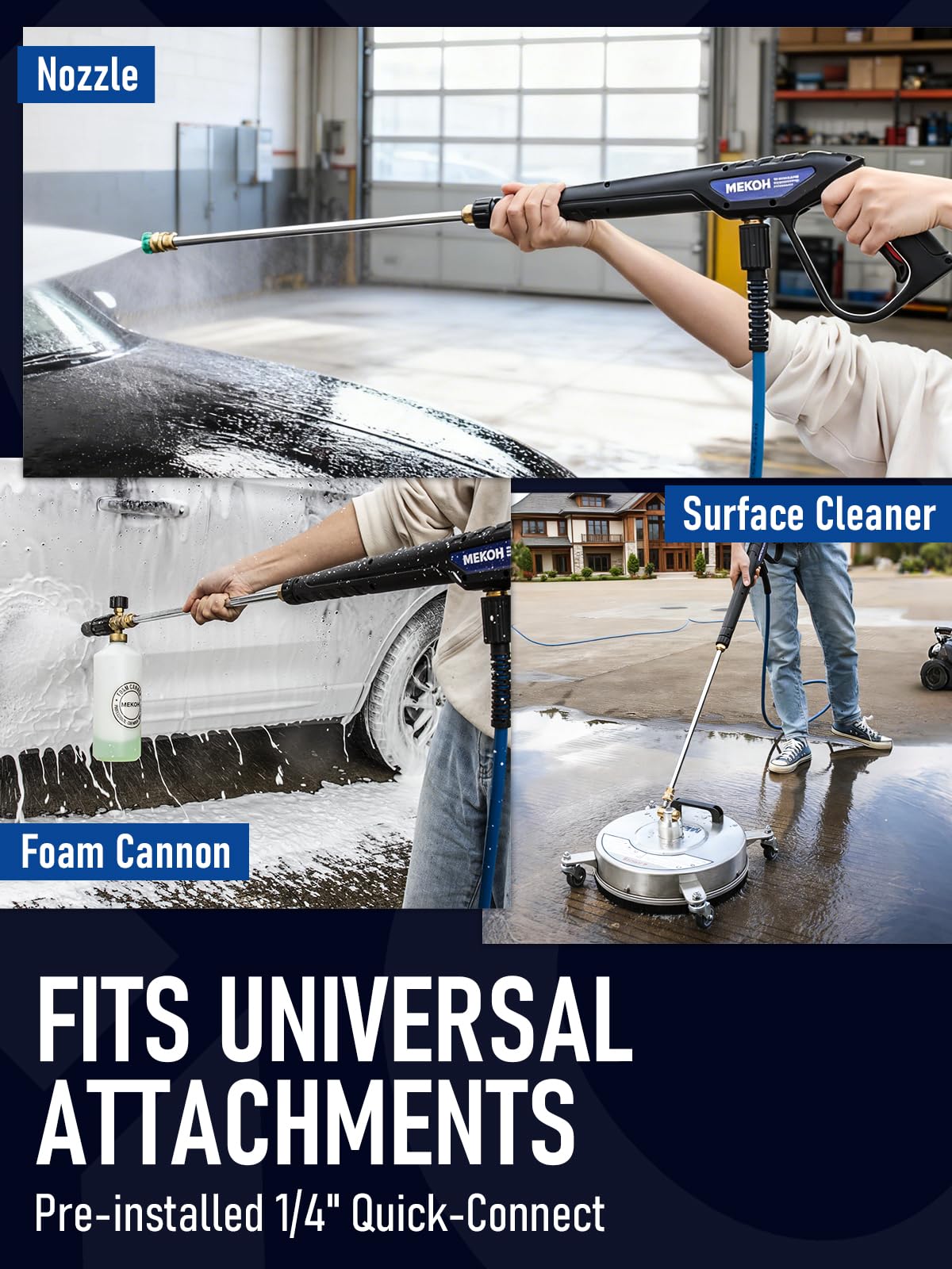 Car washing setup ready with MEKOH foam cannon compatibility