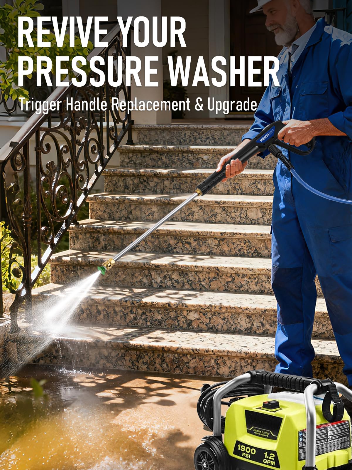 Stainless 18-inch extension wand by MEKOH for reachable cleaning areas