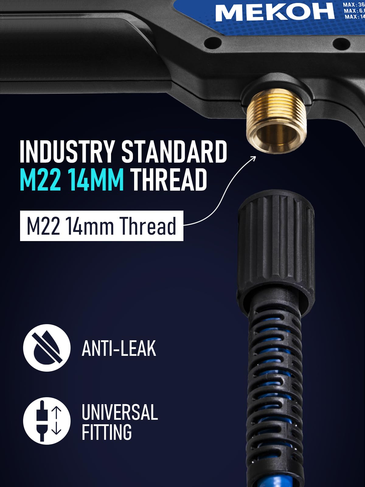 1/4 inch quick-connect and M22-14mm compatibility for easy swaps