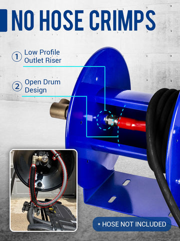 MEKOH hose reel side angle highlight sturdy steel frame