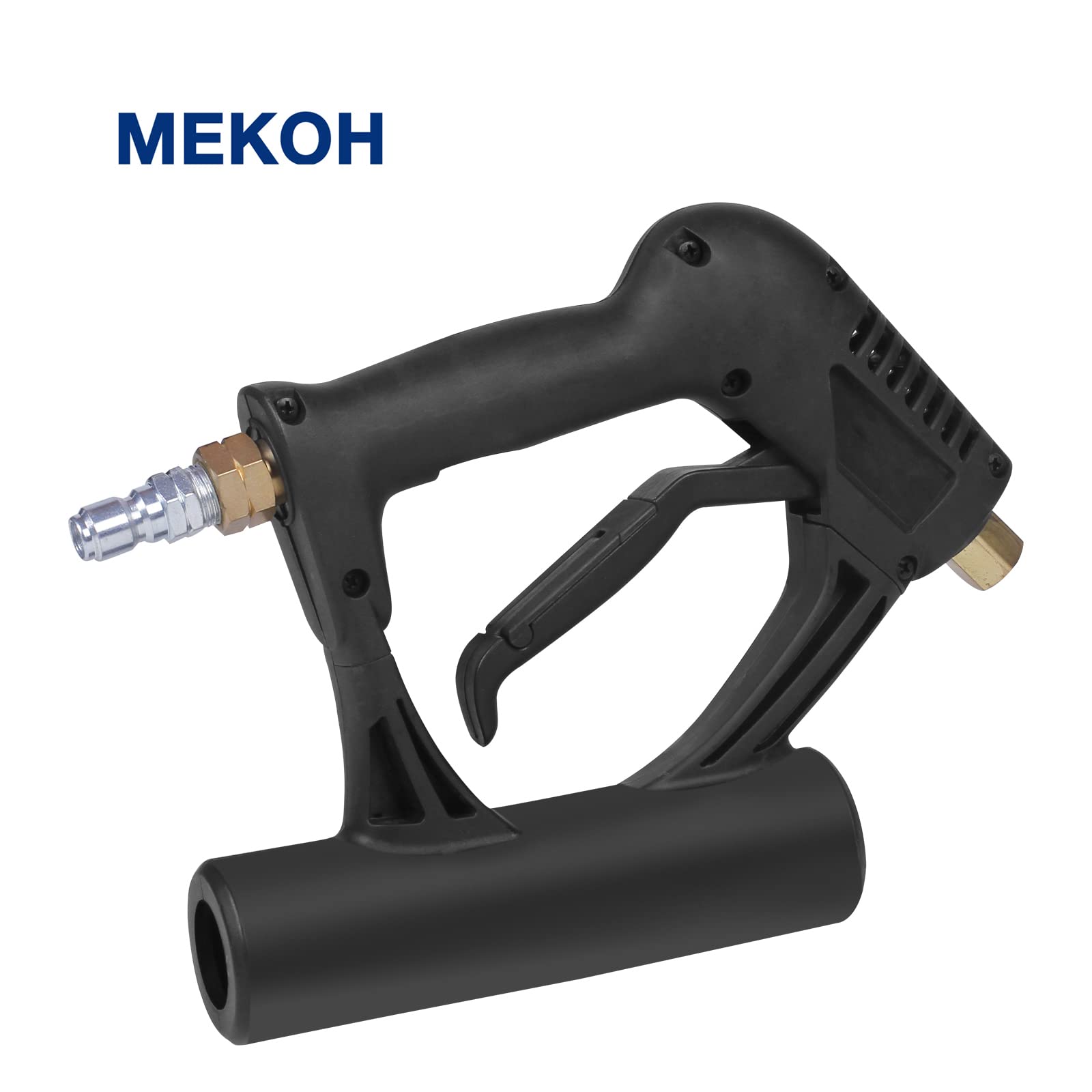 MEKOH trigger gun inlet and outlet ports enable secure high-pressure connections