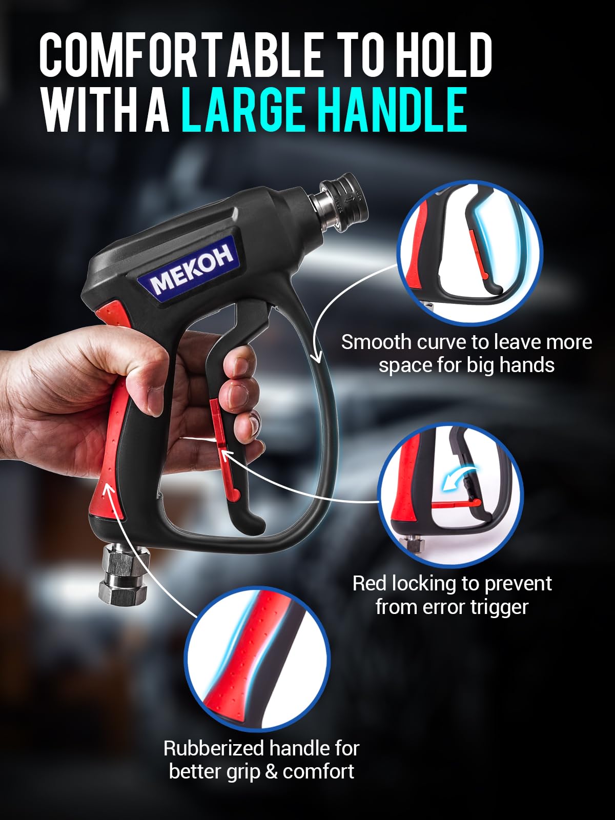 Includes five nozzle tips for versatile cleaning patterns with MEKOH gun
