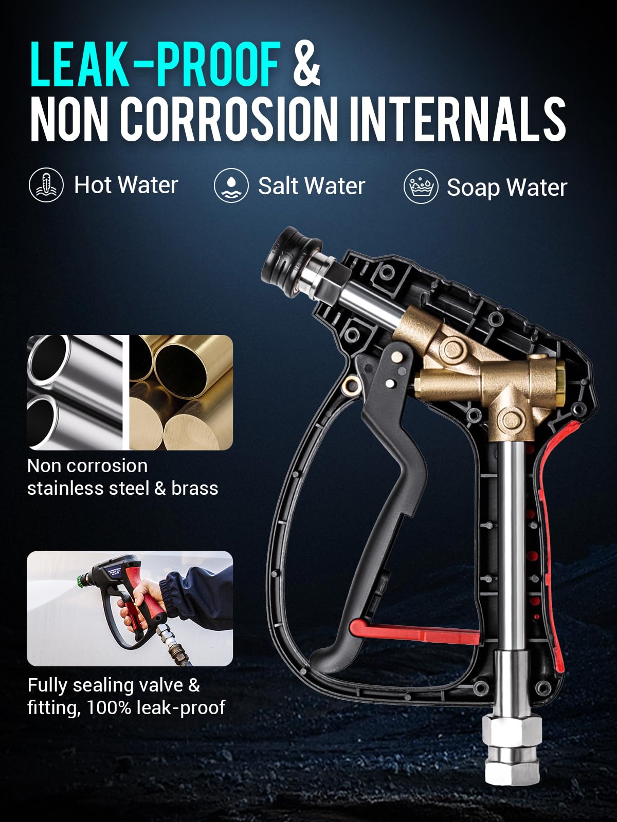 Foam cannon-ready MEKOH gun for rich sudsing and thorough washing