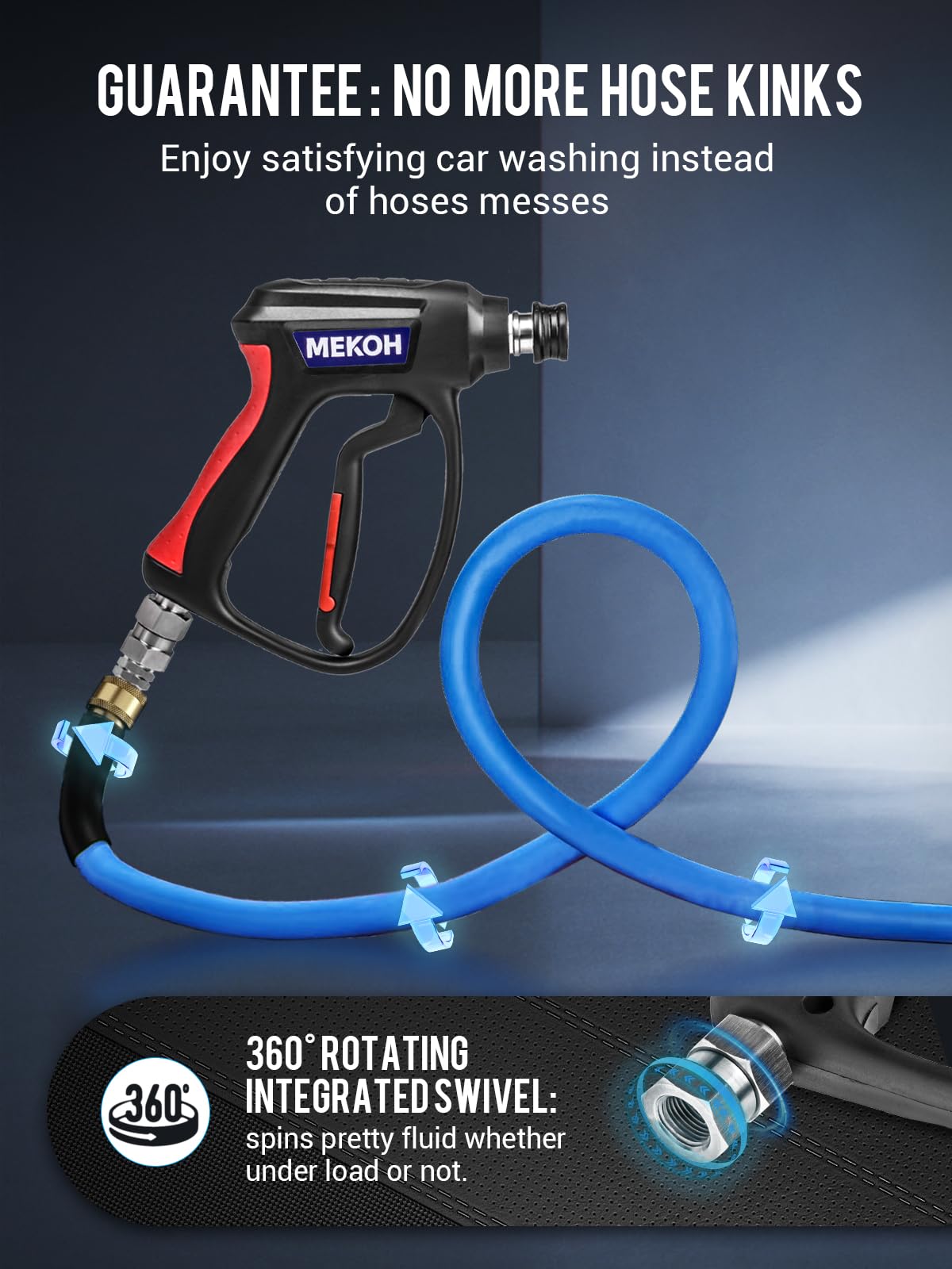 Italian-made MEKOH gun with durable internals for tough cleaning tasks