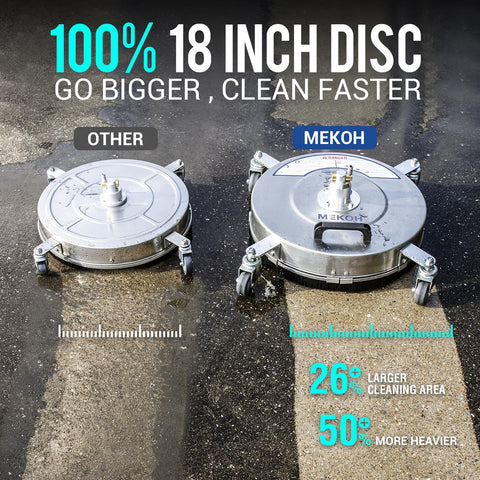 MEKOH stainless steel body emphasizes durability for tough outdoor cleaning tasks.