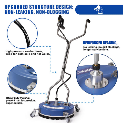MEKOH surface cleaner brass bearings reduce leaks during heavy use.