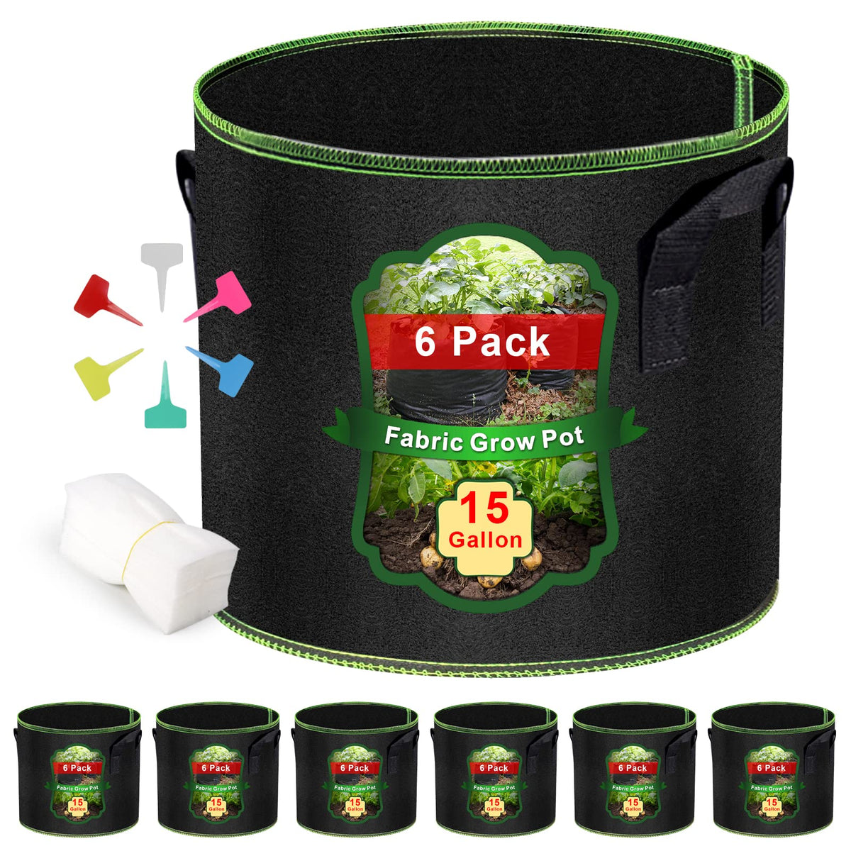 MEKOLIFE 15-gallon grow bag with handles for easy balcony transport