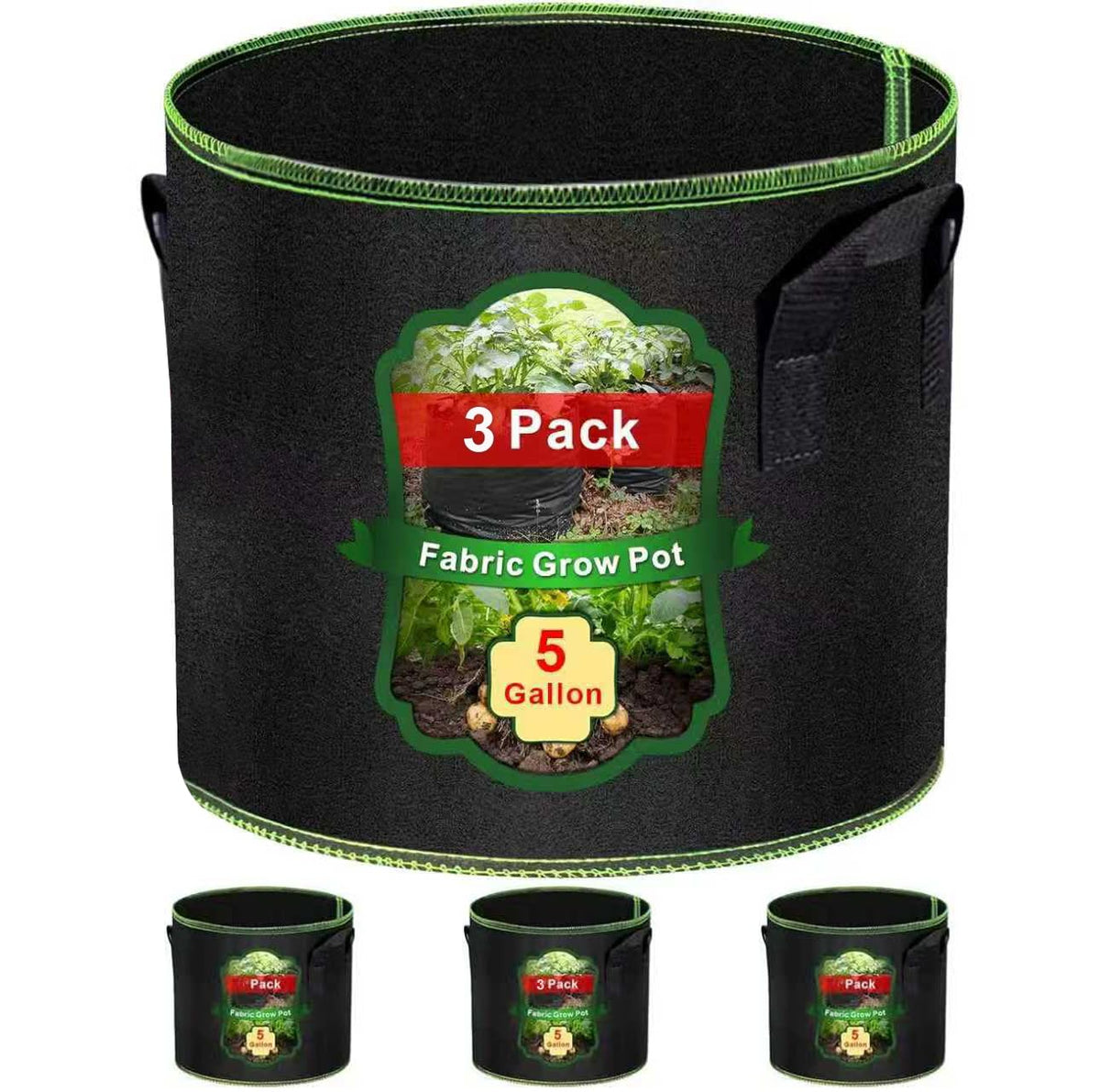MEKOLIFE 5-gallon grow bag close-up weave enhances airflow for healthier roots.