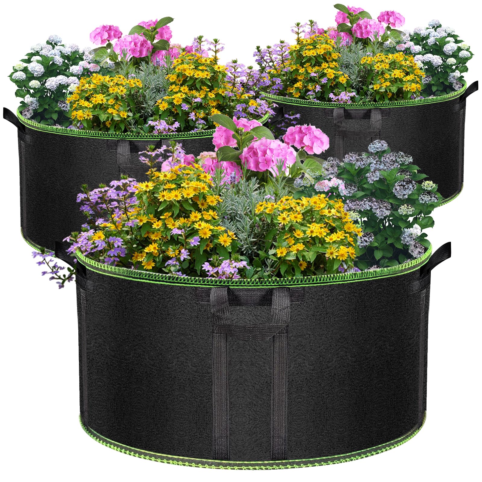 MEKOLIFE 50 gallon grow bag with reinforced bottom seam for durability.
