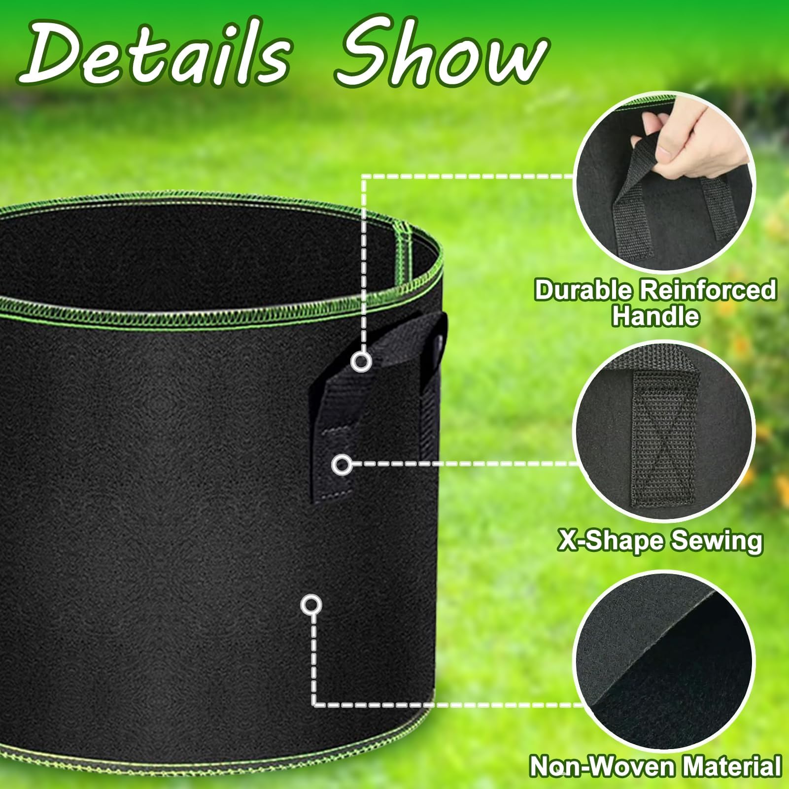 MEKOLIFE grow bag with dual handles enables easy mobility around the garden.