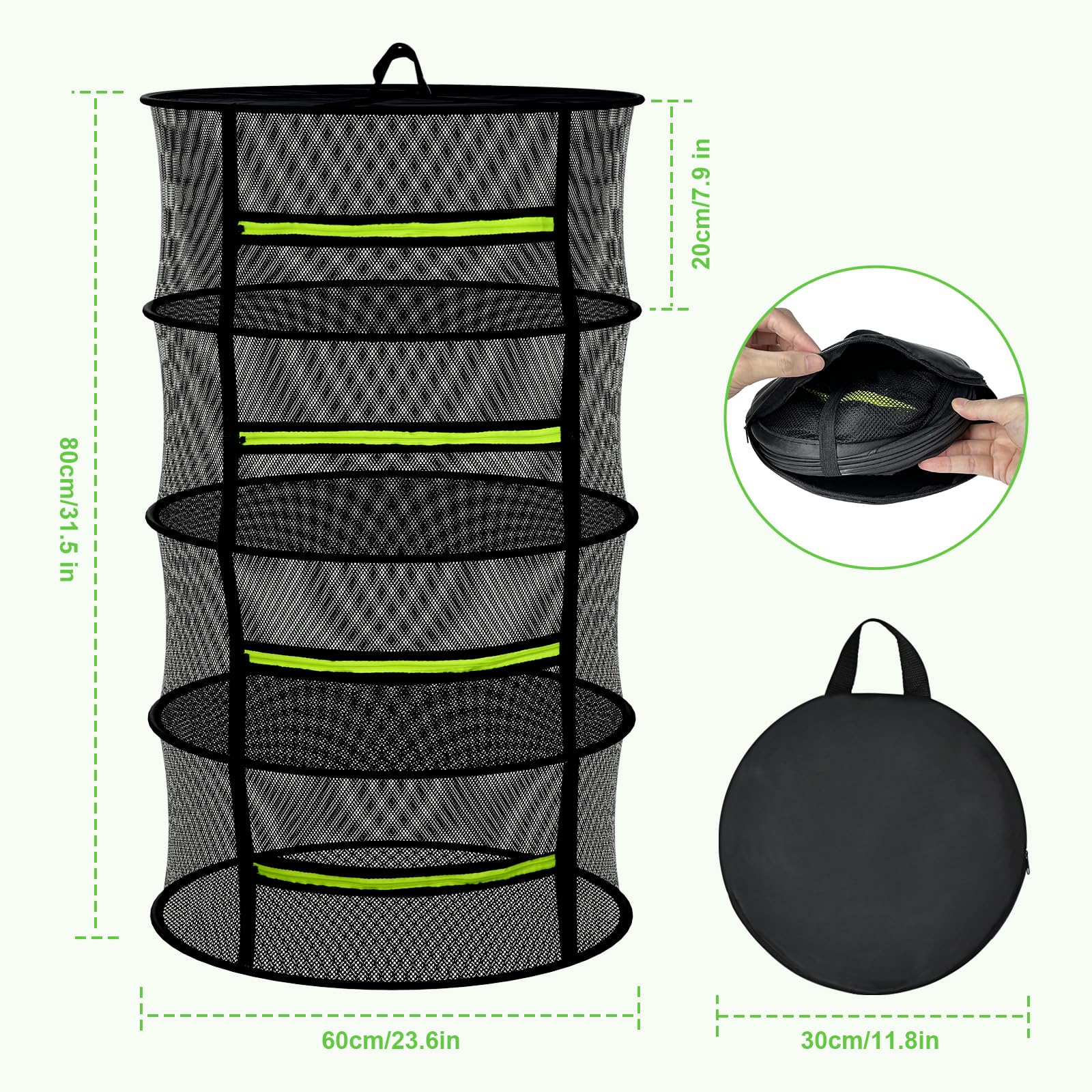 MEKOLIFE herb drying rack 4-layer open mesh for fast airflow.