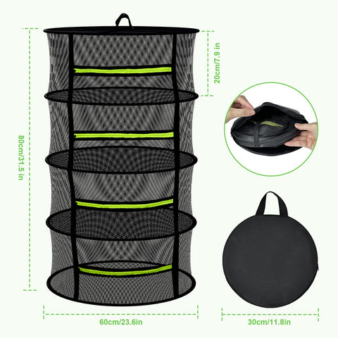 MEKOLIFE herb drying rack 4-layer open mesh for fast airflow.